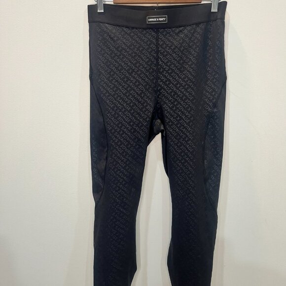 Savage X Fenty Pants - Savage X Fenty Black Logo High Waisted Leggings Size 3X